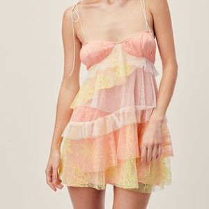 For love and lemons sorbet lace mini dress